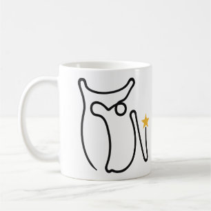 Mug Chouette nocturne en dessin d'une ligne avec une é