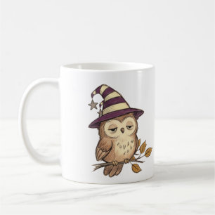 Mug Chouette nocturne endormie au chapeau de sorcière