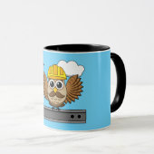 Mug Chouette ouvrière de construction mignonne avec de (Devant droit)