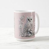 Mug Chouette Perle de Cristal Blanc (Devant droit)
