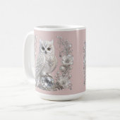 Mug Chouette Perle de Cristal Blanc (Devant gauche)