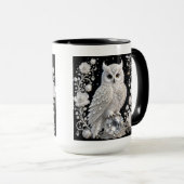 Mug Chouette Perle de Cristal Blanc (Devant droit)