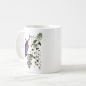 Mug Chouette pourpre avec Antlers 2 (Devant gauche)