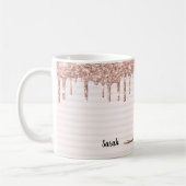 Mug Chouette rose douce Parties scintillant (Gauche)