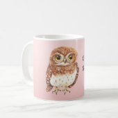 Mug Chouette Rose Fardé Je Vous Reverrai (Devant gauche)