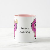 Mug Chouette Rose Mignonne (Tasse Chouette) Modifiable (Centre)