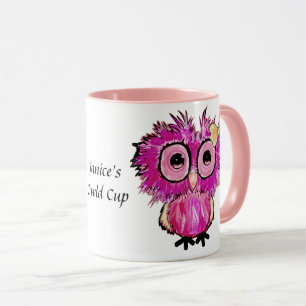 Mug Chouette Rose Mignonne (Tasse Chouette) Modifiable