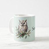 Mug Chouette rustique verte à la menthe (Devant gauche)