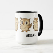 Mug Chouette tirée à la main Cute personnalisée (Devant droit)
