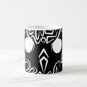 Mug Chouette tribale noire et blanche