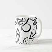Mug Chouette tribale noire et blanche (Devant droit)