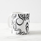 Mug Chouette tribale noire et blanche (Devant gauche)
