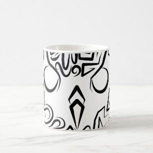 Mug Chouette tribale noire et blanche