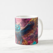 Mug Chouette trippée volant (Devant droit)
