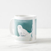 Mug Chouette Turquoise de neige de l'Arctique (Devant gauche)
