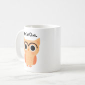 Mug Chouette unibrow UnibrOwl | Chouette à sourcils mi (Devant gauche)