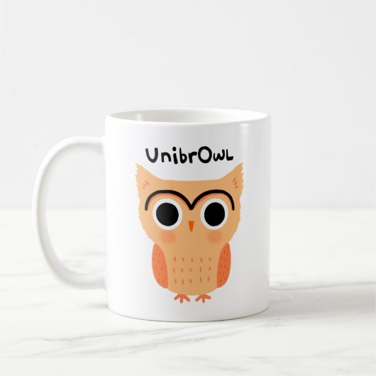 Mug Chouette unibrow UnibrOwl | Chouette à sourcils mi (Gauche)