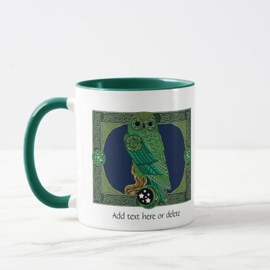 Mug Chouette verte celtique (Gauche)