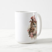 Mug Chouette victorienne Aristocrat Portrait Rose Fleu (Devant droit)