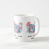 Mug Chouettes amoureuses Assis sur une branche d'arbre (Devant droit)