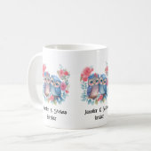 Mug Chouettes amoureuses Assis sur une branche d'arbre (Devant gauche)
