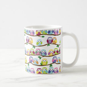 Mug Chouettes colorées sur une branche