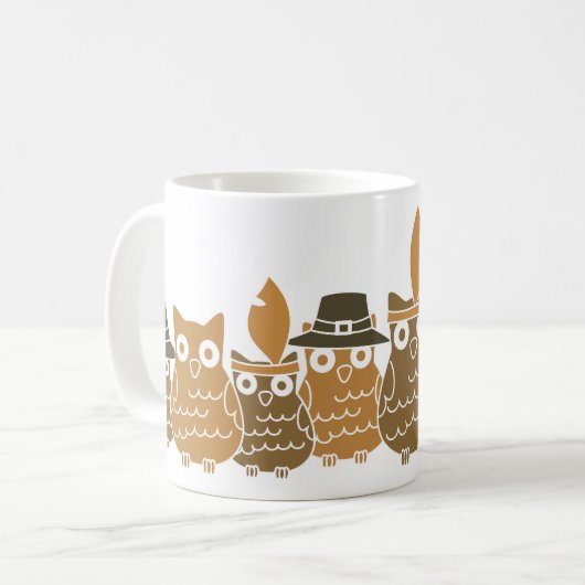 Mug Chouettes d'action de grâce (Devant gauche)