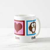 Mug Chouettes d'amour pour la paix (Devant droit)