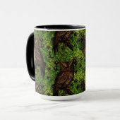 Mug Chouettes dans le chêne, vert et marron (Devant gauche)