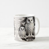 Mug Chouettes de découpe 3D (Devant droit)
