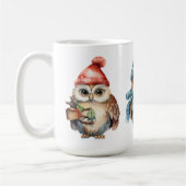 Mug Chouettes d'hiver Rouge bleu Chouettes rouges (Gauche)