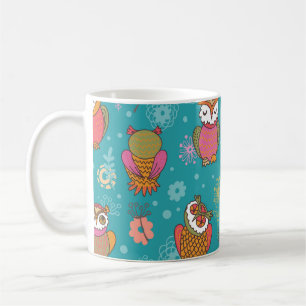 Mug Chouettes Florales : Tirées À La Main, Sans Couleu