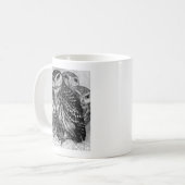 Mug Chouettes, gravure vintage (Devant gauche)