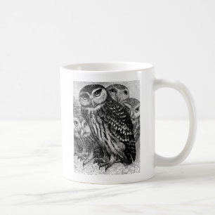 Mug Chouettes, gravure vintage