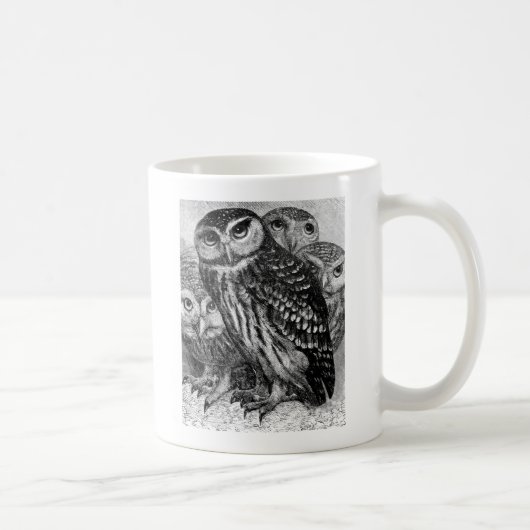 Mug Chouettes, gravure vintage (Droite)