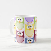 Mug Chouettes mignonnes, Chouette Motif, Chouettes col (Devant gauche)