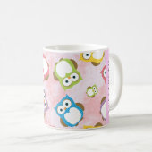 Mug Chouettes mignonnes, Chouette Motif, Chouettes col (Devant droit)