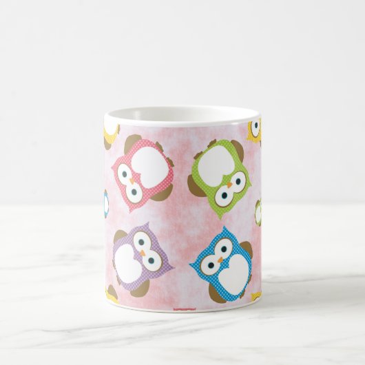 Mug Chouettes mignonnes, Chouette Motif, Chouettes col (Centre)