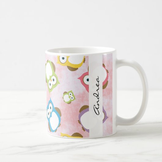 Mug Chouettes mignonnes, Chouette Motif, Chouettes col (Droite)