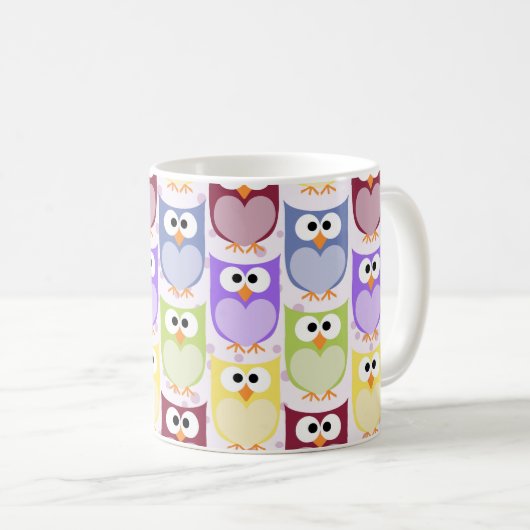 Mug Chouettes mignonnes, Chouette Motif, Chouettes pou (Devant droit)