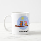 Mug Chouettes nuit et jour texte personnalisé mignon (Gauche)