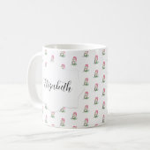 Mug Chouettes Petits Monogramme Aquarelle (Devant gauche)