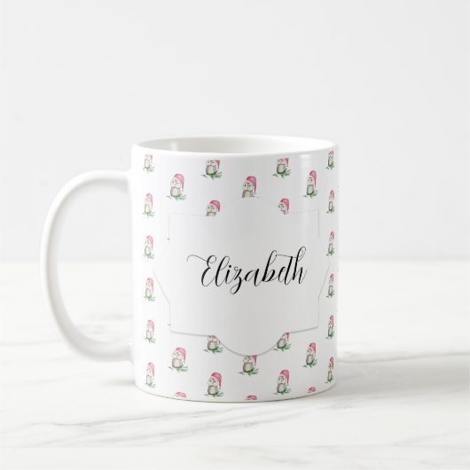 Mug Chouettes Petits Monogramme Aquarelle (Gauche)