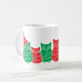 Mug Chouettes rouges et vertes (Devant gauche)