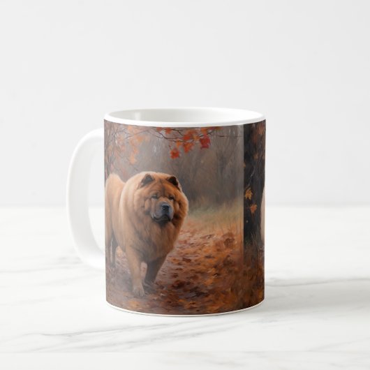 Mug Chow Chow à l'automne Feuilles automne Inspire (Devant gauche)