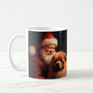 Mug Chow Chow avec le Père Noël Noël Festif