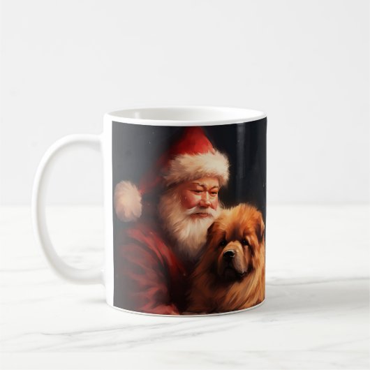Mug Chow Chow avec Noël Festif du Père Noël (Gauche)