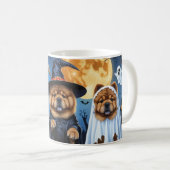 Mug Chow Chow Chien Citrouille Halloween drôle (Devant droit)