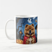 Mug Chow Chow Chien Citrouille Halloween drôle (Gauche)