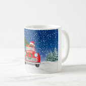 Mug Chow Chow Chien Conduisant Voiture En Neige (Devant droit)